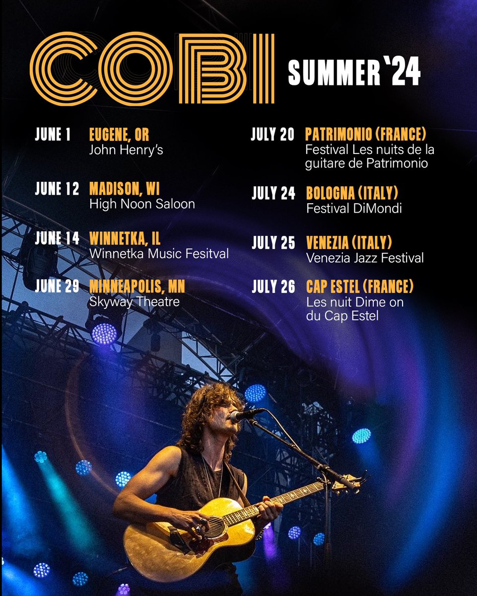 Summer shows are shaping up! Get your tickets: cobimusic.net
