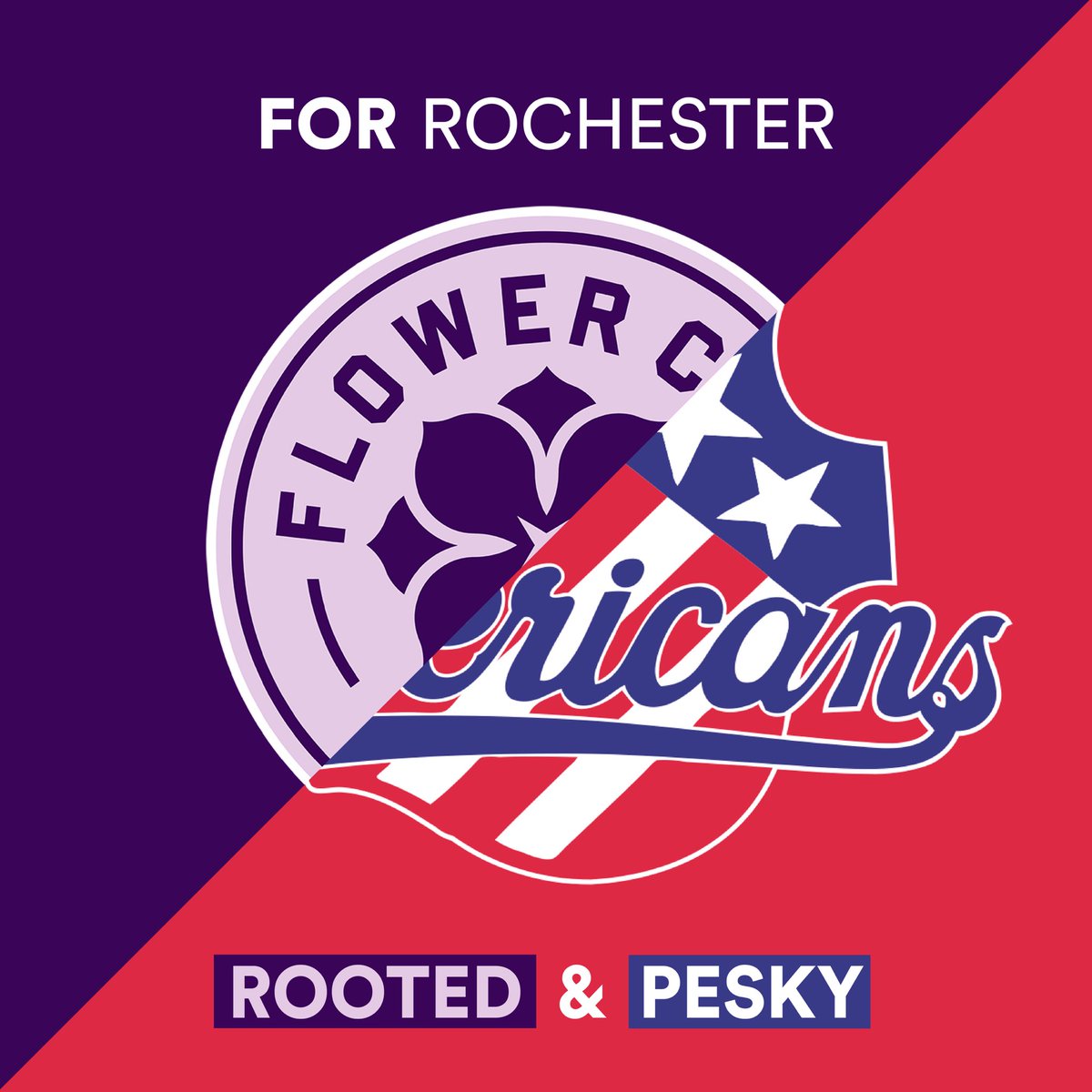 ROOTED & PESKY! • Hard to think of two better words to describe our teams or our city. 

Be sure to show your love FOR Rochester by supporting  @amerkshockey & @flowercityunion in their BIG games this weekend. #ForRoc