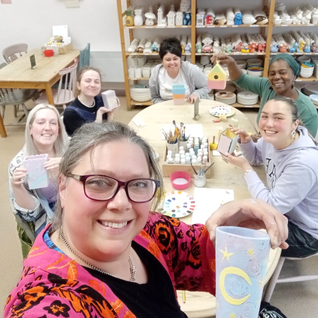 Yesterday the Women Friendly Leeds team had a wellbeing day. We discussed how we manage our wellbeing, challenges to our wellbeing and how we overcome them, and set intentions for the months ahead. We also went pottery painting! What are some things you do for your wellbeing?