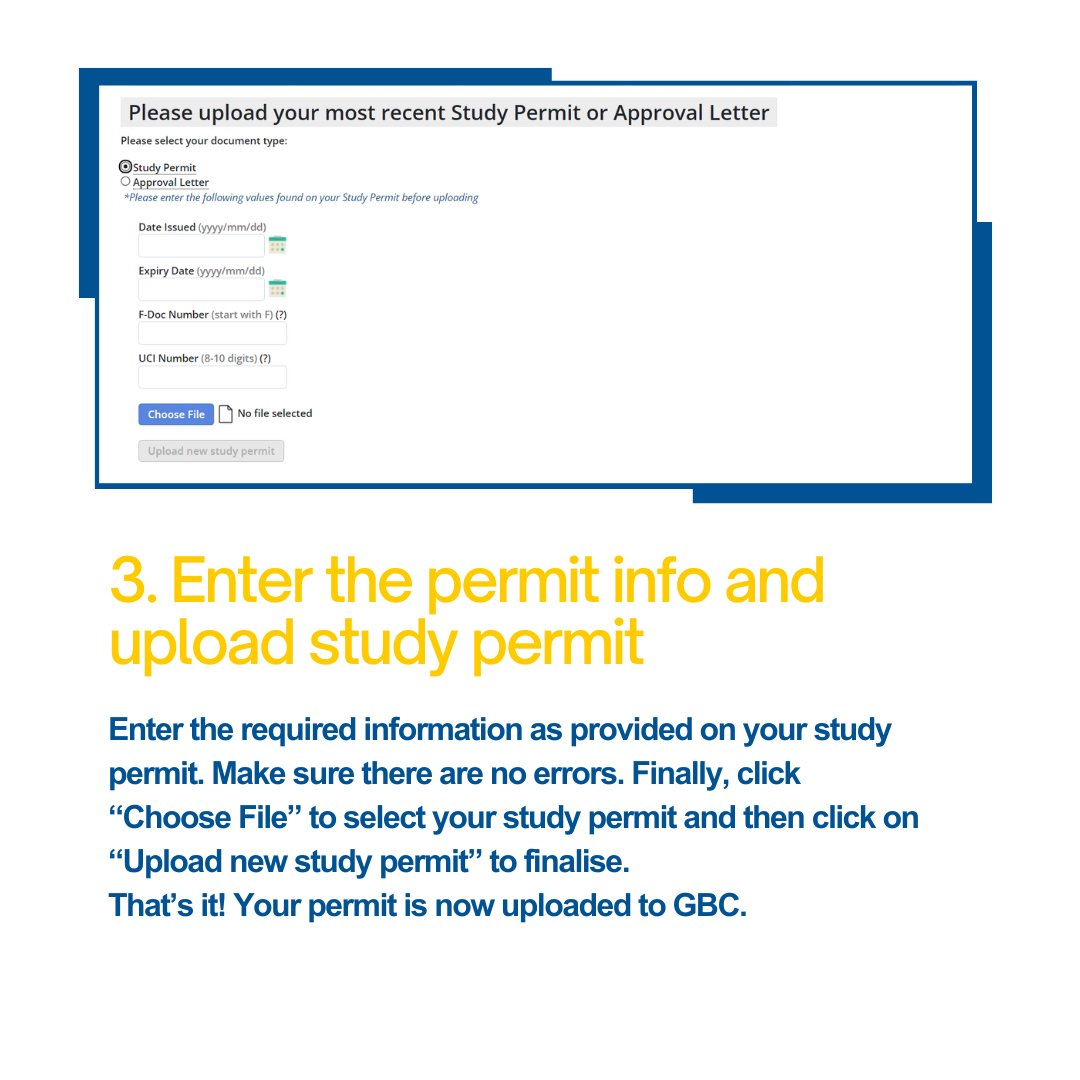 International students are encouraged to upload a copy of their study permit as early as possible. 📄 To make the process as seamless as possible, here is a handy step-by-step guide to help you. Upload your study permit: applynow.georgebrown.ca/International/…