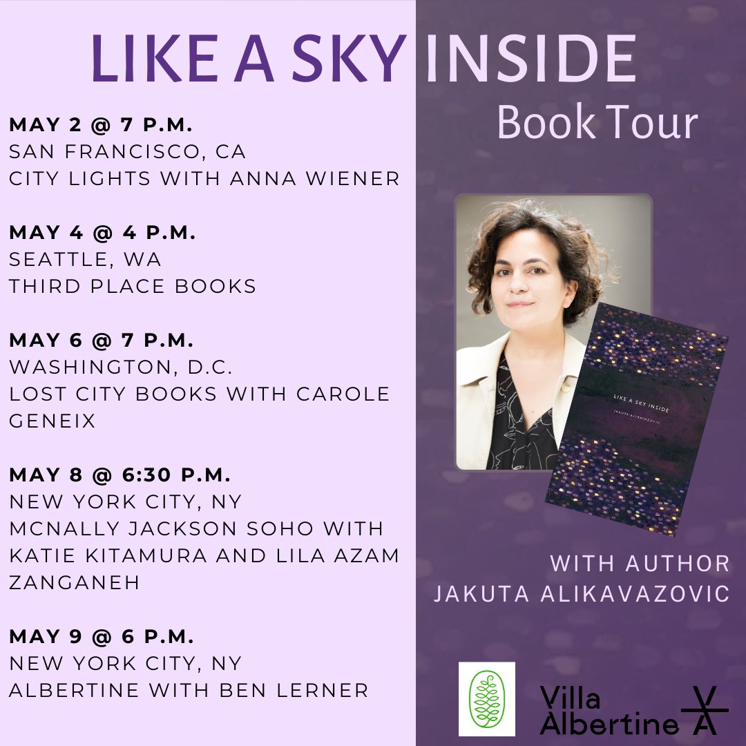Fern Books (@fernbooks) on Twitter photo NYC (<a href="/mcnallyjackson/">McNally Jackson</a> Soho, to be exact) is the place to be tonight if you want to catch Jakuta Alikavazovic at her next stop on the LIKE A SKY INSIDE book tour!
Merci <a href="/villa_albertine/">Villa Albertine</a>!
villa-albertine.org/professionals/…
fernfernfern.com/skyinside
Author photo: © Francesca Mantovani NYC (<a href="/mcnallyjackson/">McNally Jackson</a> Soho, to be exact) is the place to be tonight if you want to catch Jakuta Alikavazovic at her next stop on the LIKE A SKY INSIDE book tour!
Merci <a href="/villa_albertine/">Villa Albertine</a>!
villa-albertine.org/professionals/…
fernfernfern.com/skyinside
Author photo: © Francesca Mantovani