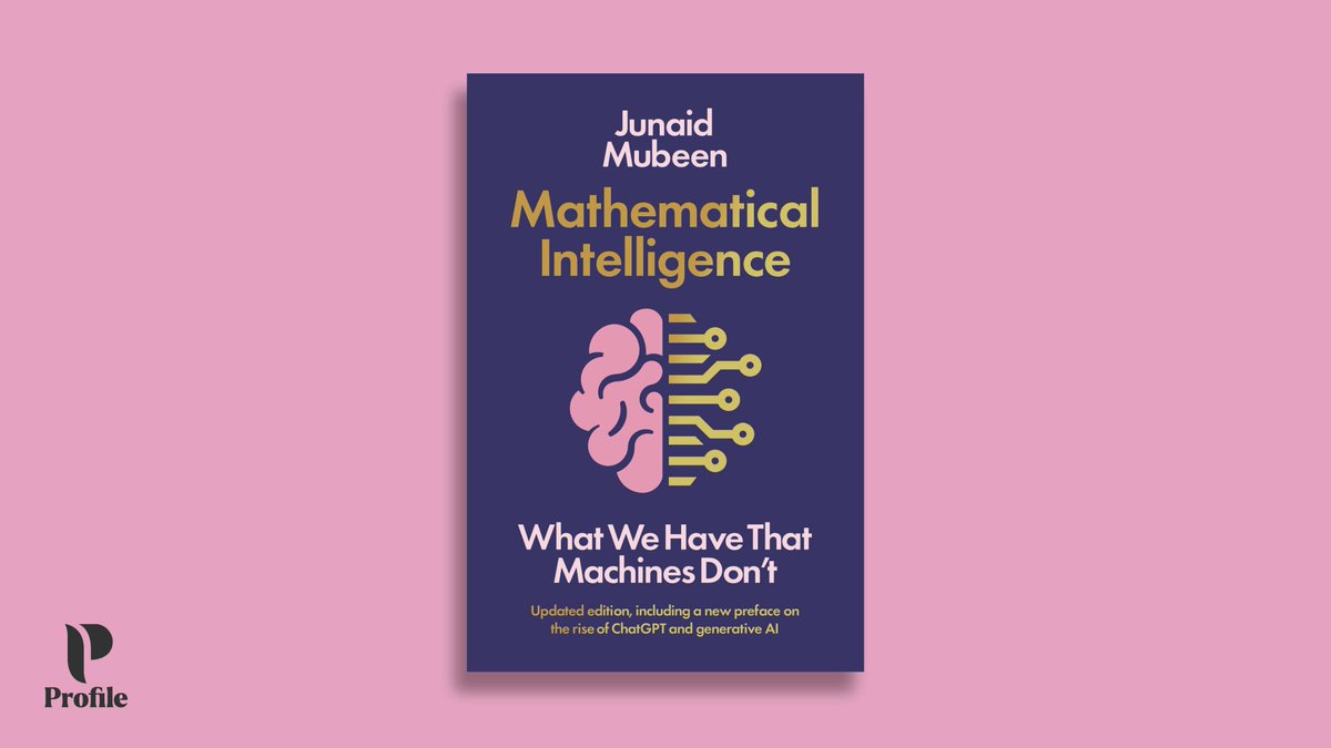 Profile Books (@profilebooks) on Twitter photo The paperback of #MathematicalIntelligence publishes today 🧠
A fascinating exploration of the unexpected advantage that humans will have over our incoming robot masters: we're actually good at maths!
<a href="/fjmubeen/">Junaid Mubeen</a>
profilebooks.com/work/mathemati… The paperback of #MathematicalIntelligence publishes today 🧠
A fascinating exploration of the unexpected advantage that humans will have over our incoming robot masters: we're actually good at maths!
<a href="/fjmubeen/">Junaid Mubeen</a>
profilebooks.com/work/mathemati…