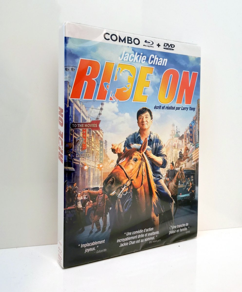 RIDE ON est officiellement dans les bacs.
Ok, l'édition est décevante, mais c'est un miracle d'avoir le dernier film de Jackie Chan en France surtout quand on sait que l'acquisition d'une nouveauté est triple fois plus risquée économiquement qu'un film HK, vieux de 30 ans.