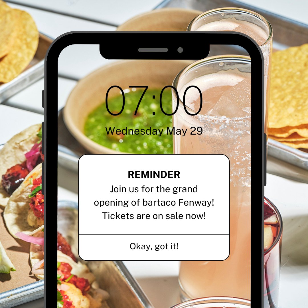 There's still time to purchase a ticket for bartaco Fenway's grand opening! Your ticket includes delicious bites and cocktails, make your own margarita bar, live music, and more! We hope to see you there💚 

Learn more: classy.org/event/the-greg…