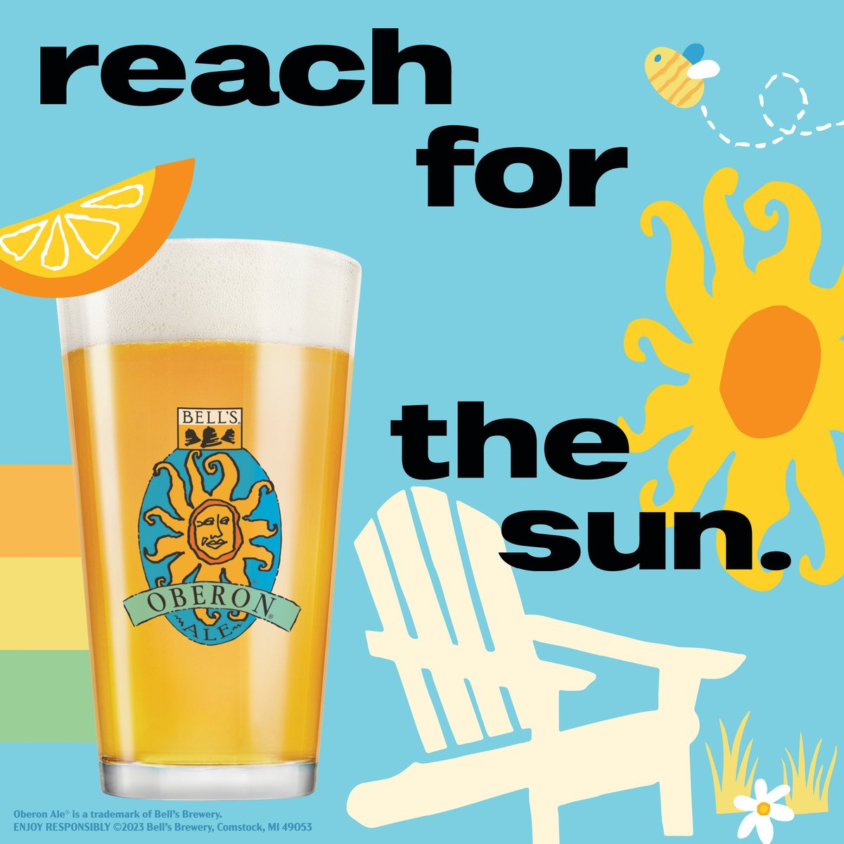 Citrusy, easy drinking and refreshing, Oberon Ale is sunshine in a glass. Get into a summer state of mind and #ReachForTheSun.