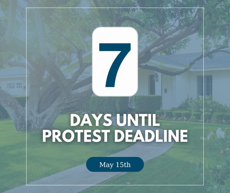 FiveStoneTax's tweet photo. There's only one week left to register your property for a 2024 protest. Don't miss out on potential savings - Register your property before May 15th! Visit https://t.co/Fo5Vw2DbU0 to sign up today. https://t.co/Iaw8QF38Jm