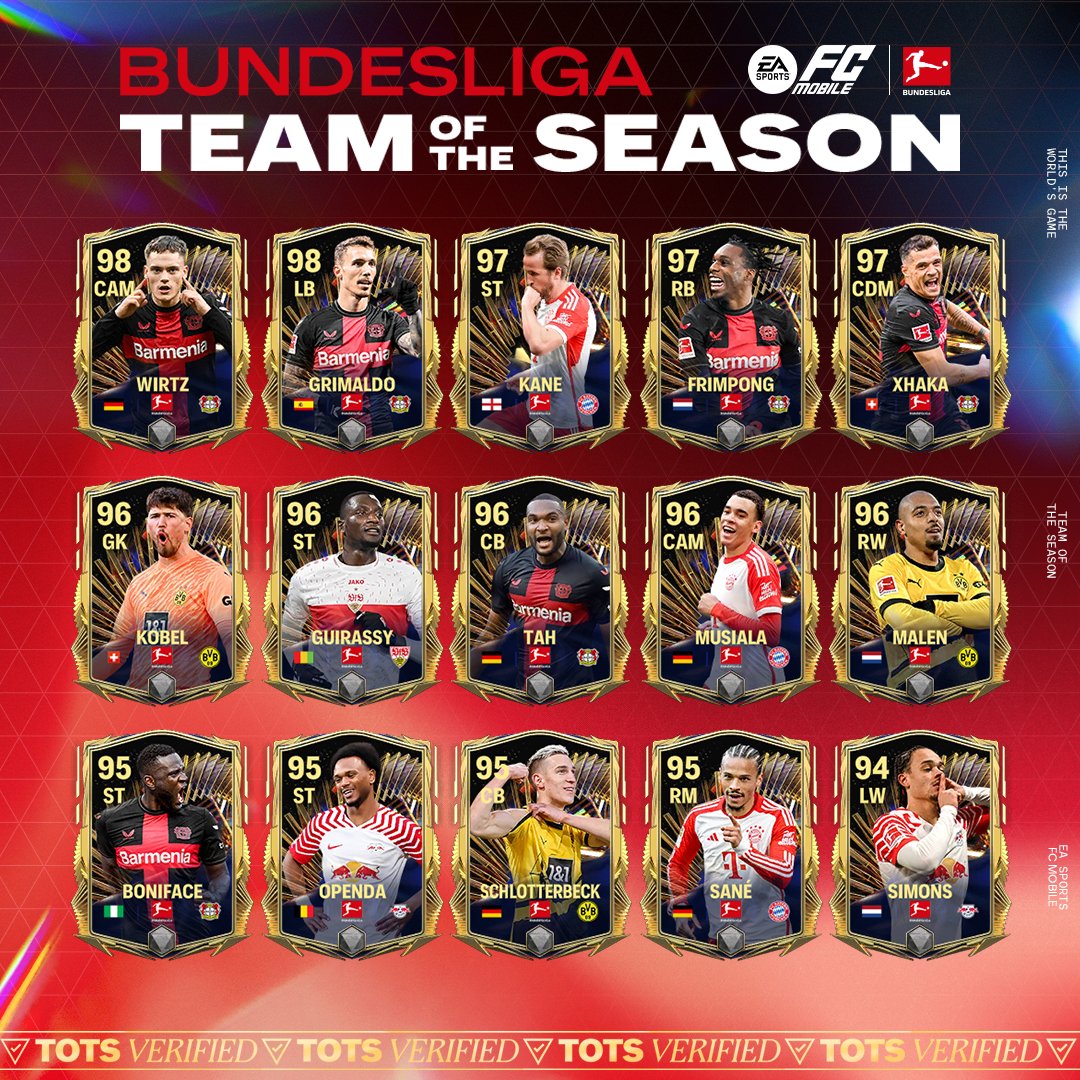 The finest from an incredible season in the Bundesliga. 🔥 #TOTS Bundesliga launches tomorrow in #FCMobile.