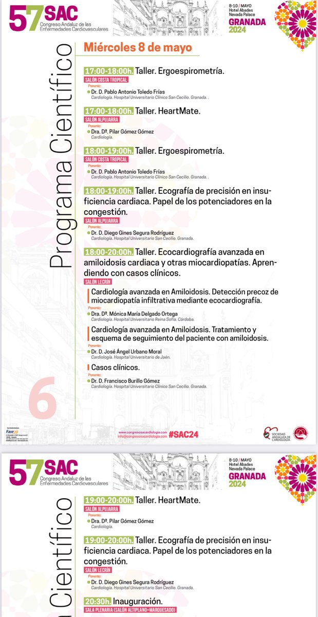 📌Arranca el 57 Congreso @SACardiologia de las Enfermedades Cardiovasculares, programa 🔝 liderado por @pablotoledofr 👏🏼👏🏼 Esta tarde con talleres de HeartMate, “EcoCongestión”, ergoespirometria & amiloidosis #SAC24