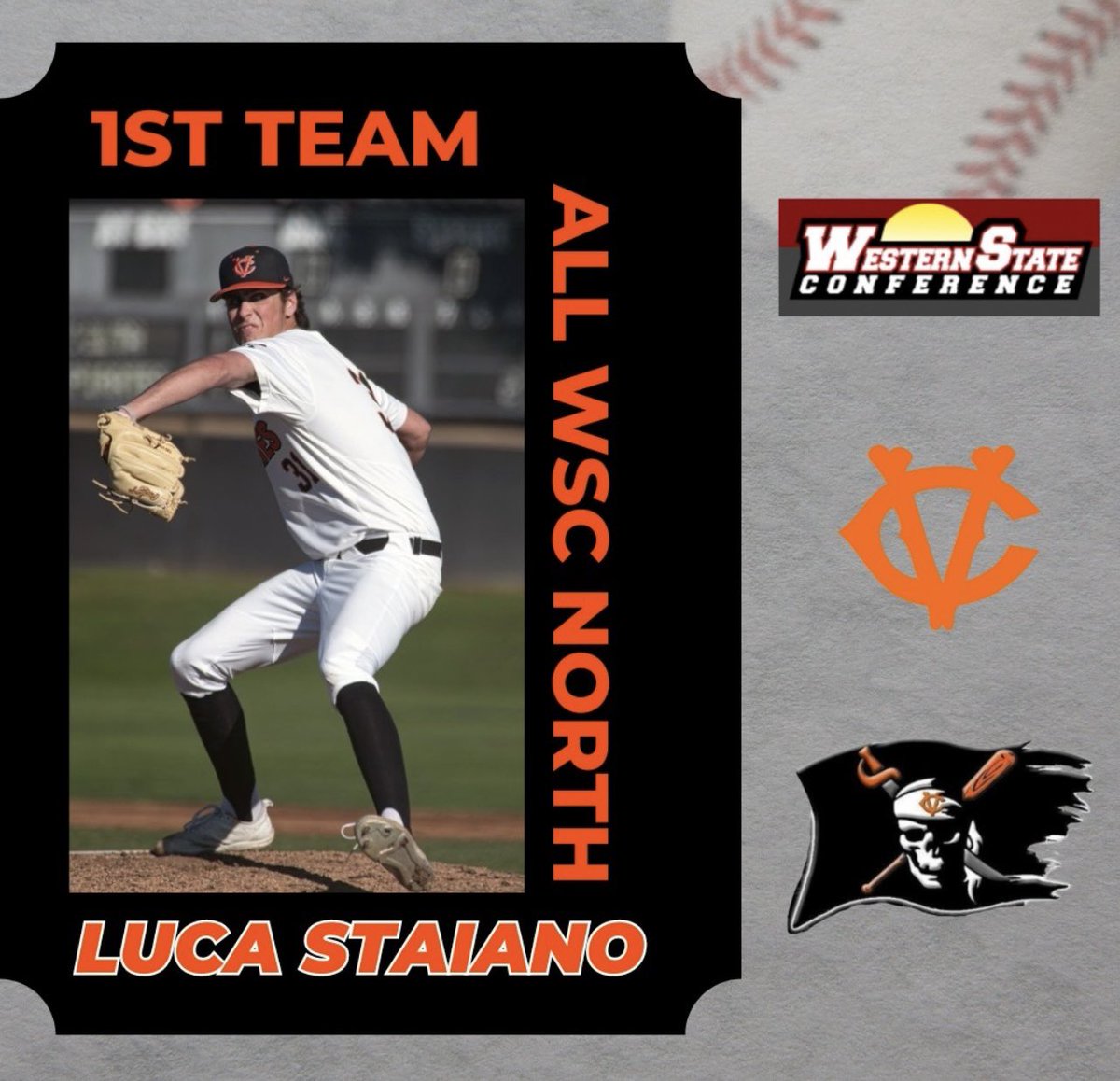 Congratulations to Lucas Staiano on earning  1st Team All-Western State Conference this season.