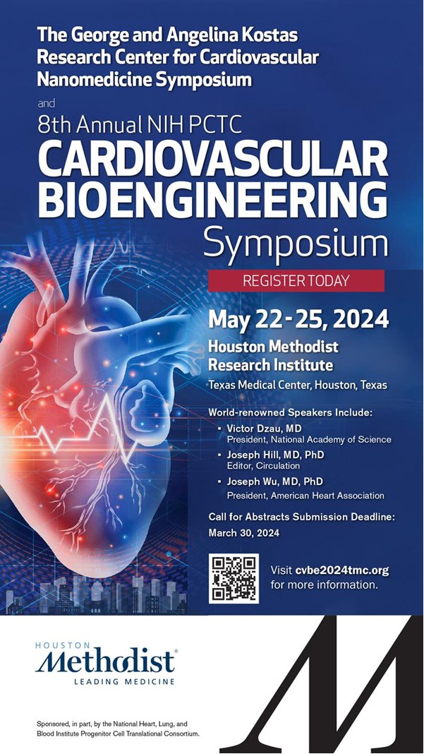 Register for The George and Angelina Kostas Research Center for Cardiovascular Nanomedicine & 8th Annual CARDIOVASCULAR BIOENGINEERING Symposium HM. Follow this link: lnkd.in/gZT8cabe