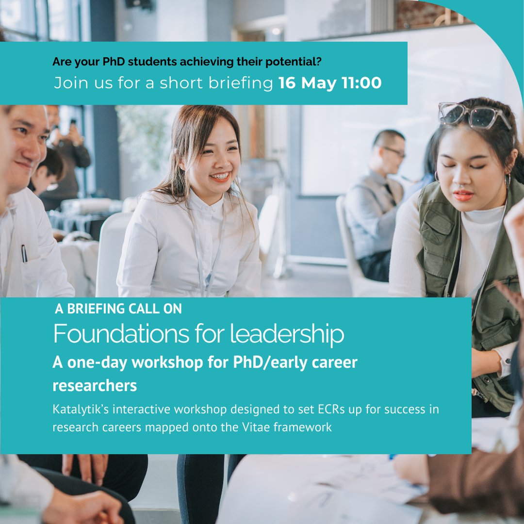 Are your PhD students realize their potential? Or could you up your game to help them better? Register for our briefing event. Register bit.ly/3TUntFa We cover #Wellbeing #SelfAwareness #LeadershipMatters #CliftonStrengths #phdlife #PhD
