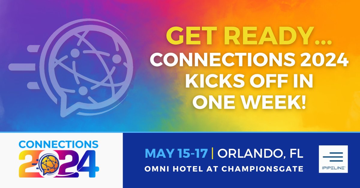 Connections 2024 kicks off in just 1 week! We're excited to welcome you to 3 days filled with amazing content - all designed just for you. 

To view our full agenda visit: hubs.li/Q02wycWX0

#iPipelineConnectsYou #innovation #insurtech #lifeinsurance #annuities #wealth