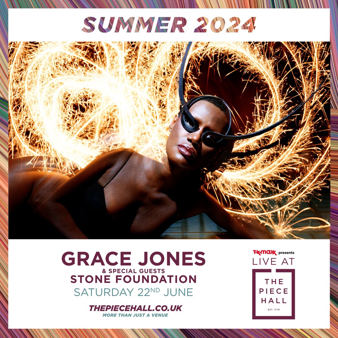 We are so excited to announce we’ll be supporting the iconic & legendary Queen of the New York disco scene @gracejones on June 22nd at @ThePieceHall Pull up to the bumper baby! Tickets on sale now at - thepiecehall.co.uk/event/grace-jo… Full tour dates & tickets stonefoundation.co.uk
