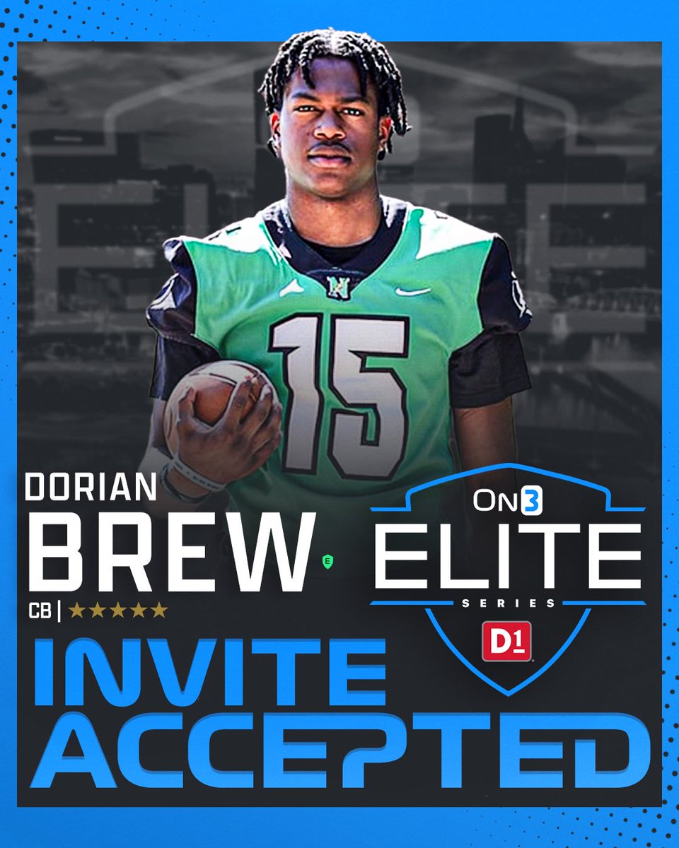 Elite Verified and Nashville bound 😤 5-star CB, Dorian Brew will be joining the best of the class of 2025 at the On3 Elite Series. on3.com/os/news/2024-o…