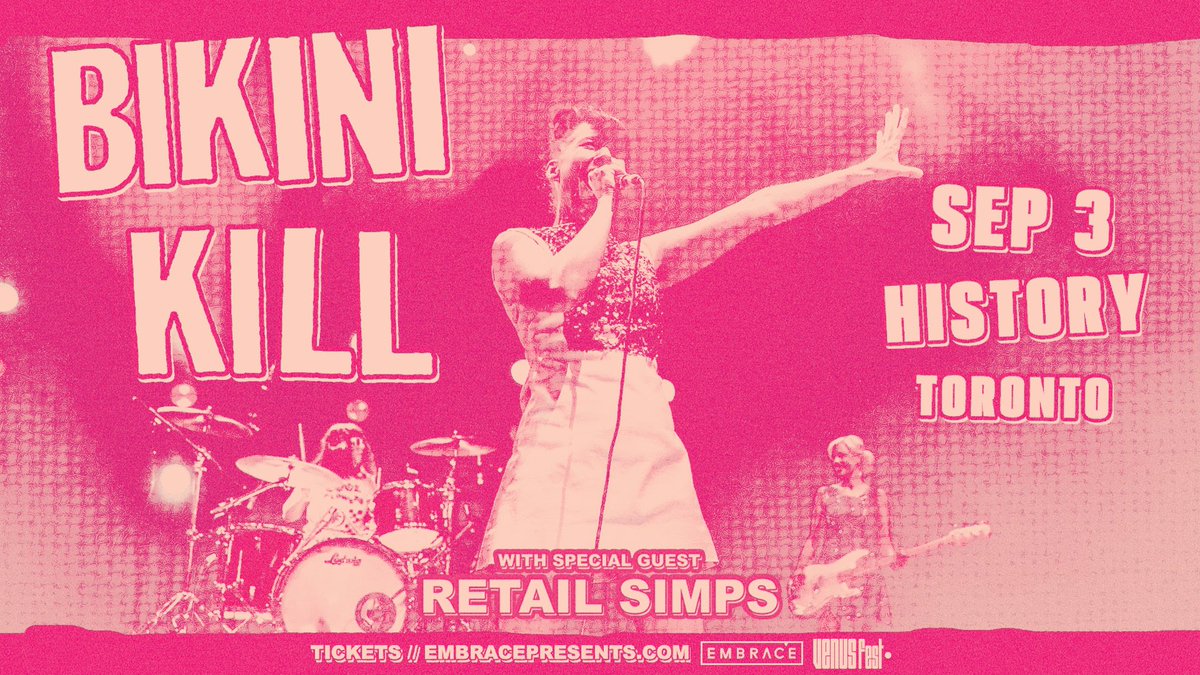 JUST ADDED: #RetailSimps joins #BikiniKill at History on September 3rd! Grab your tickets today! 🎟️ tinyurl.com/42mhmf6v