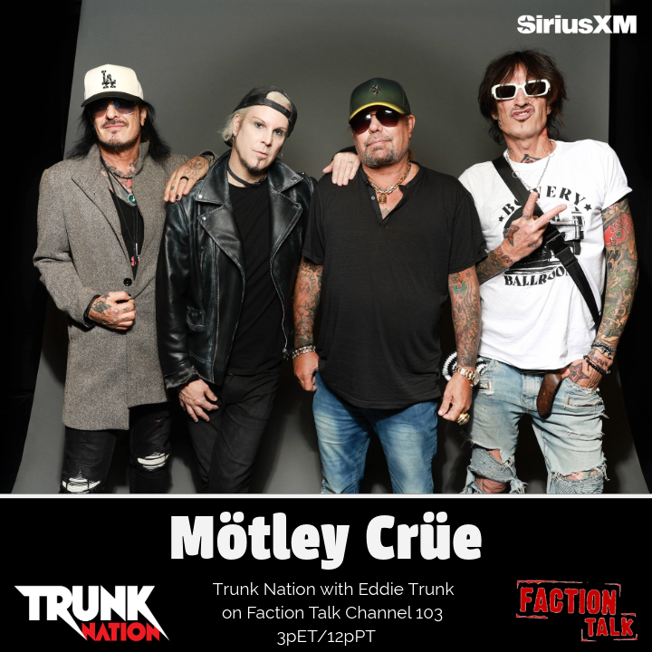 TOMORROW on #TrunkNation - @eddietrunk talks with @motleycrue about the secret NYC club show @boweryballroom, making new music, how reinvigorated the band feels & so much more! Tune in THURSDAY from 3-5pET on @factiontalkxl or anytime on the @siriusxm app: siriusxm.com/trunknation