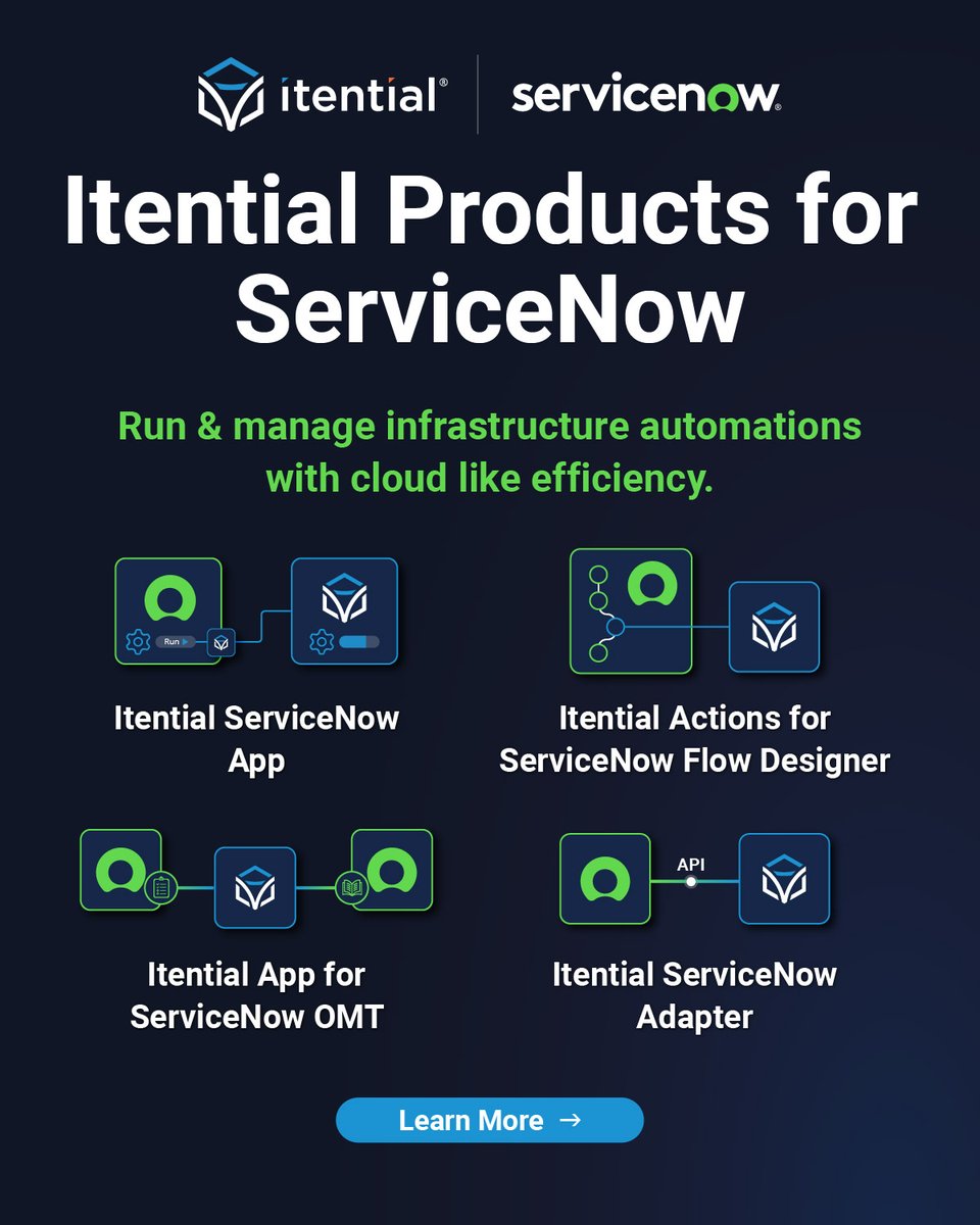 At Knowledge 24? Come see how you can run and manage infrastructure automations with cloud-like efficiency at booth 4526. #Know24 Our team is ready to demo our full suite of products for integration with @ServiceNow! Learn more: bit.ly/4abbHvK