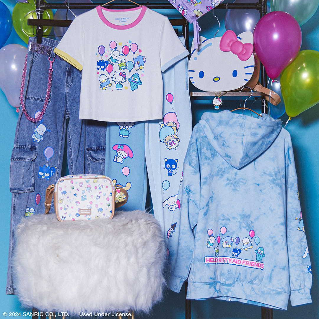 Heads up! 🎈New Hello Kitty and Friends styles have floated in stores and online at @hottopic: bit.ly/3QDH1LL