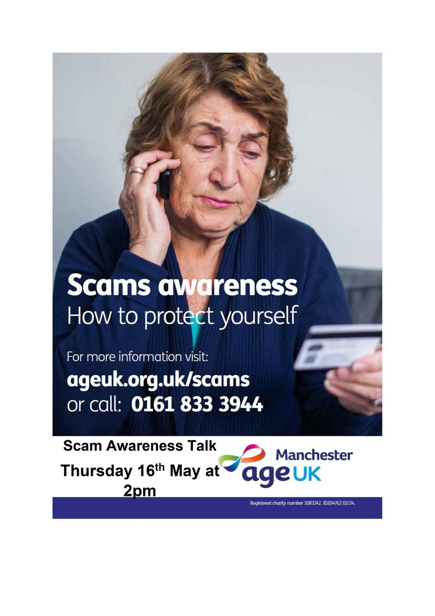 Come to Junction Library on Thursday 16th May at 2pm for a scam awareness talk by Age UK. The session covers how to spot a scam, how to keep yourself safe from scams, how to report a scam and signposting to support services for scam victims.