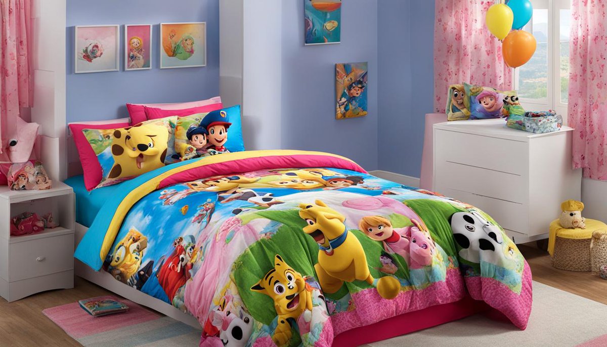 '🌙✨ Transform bedtime into adventure time with your kid's favorite cartoon characters! 🛏️💤 #bedforkid #DreamBig #KidsBedding #FunBedtime #CartoonMagic'

LSI Hashtags:
- #DreamBig 
- #KidsBedding
- #FunBedtime
- #CartoonMagic