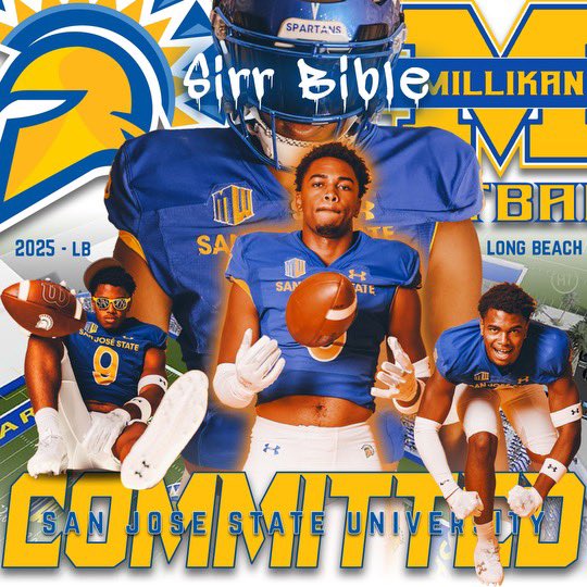 Congrats to Long Beach Millikan 2025 LB Sirr Bible @Sirrwbible on his commitment to San Jose State University! @SanJoseStateFB #WinTheDay