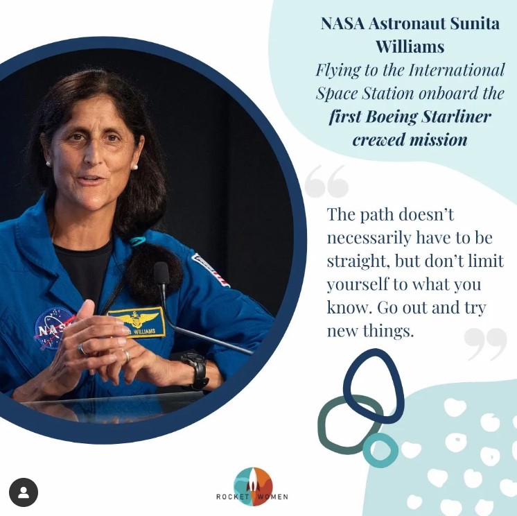 Today's #WomeninSTEM highlight is Sunita Williams. To learn more about them, see our detailed posts on FB or IG! #Steminist