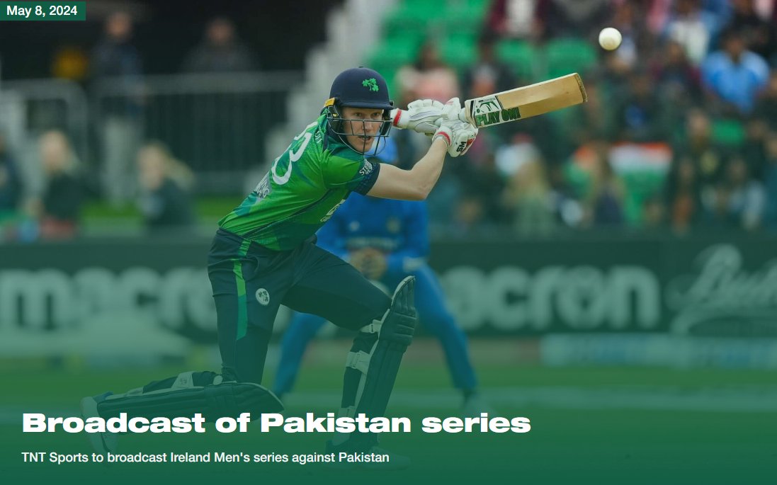 👉 WHERE TO WATCH @cricketontnt will broadcast the three upcoming men's T20Is between Ireland and Pakistan across the Republic of Ireland and UK. Find out other rightsholders around the world: bit.ly/3wfqx5O #BackingGreen 📺