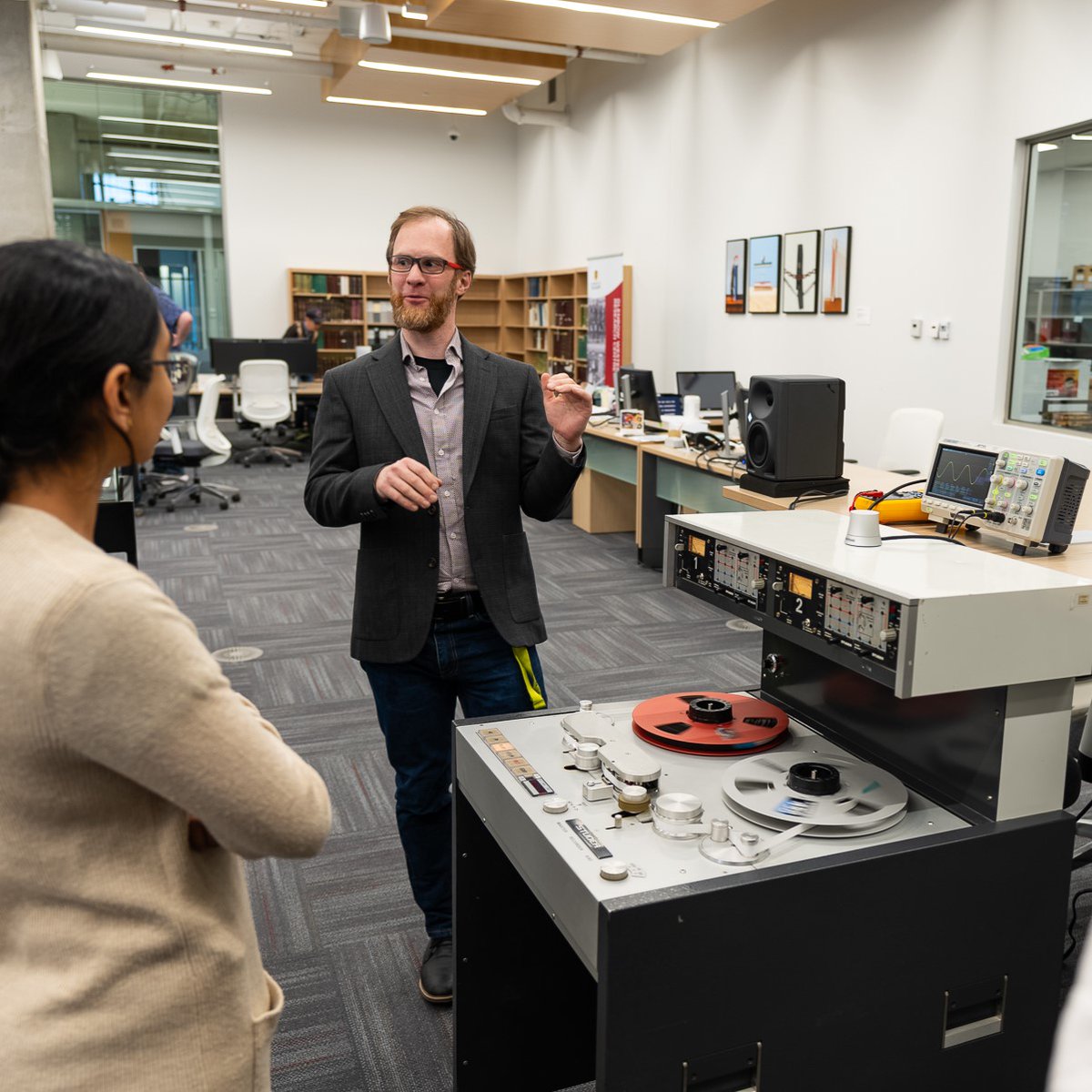How do we preserve material on older legacy audio and video formats for future generations to enjoy? Nathan Chandler played some original master tapes from the EMI Music Canada collection and talked about digital preservation at #UCalgaryLibrary. ow.ly/q5Br50RsY46