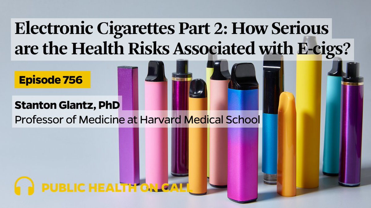 In our latest episode, @ProfGlantz discusses the dangers of e-cigarettes and 'dual use' with traditional ones. Plus, a personal story on quitting tobacco with e-cigs from our podcast producer Matt Martin. Tune in! 🎧 johnshopkinssph.libsyn.com/756-electronic…