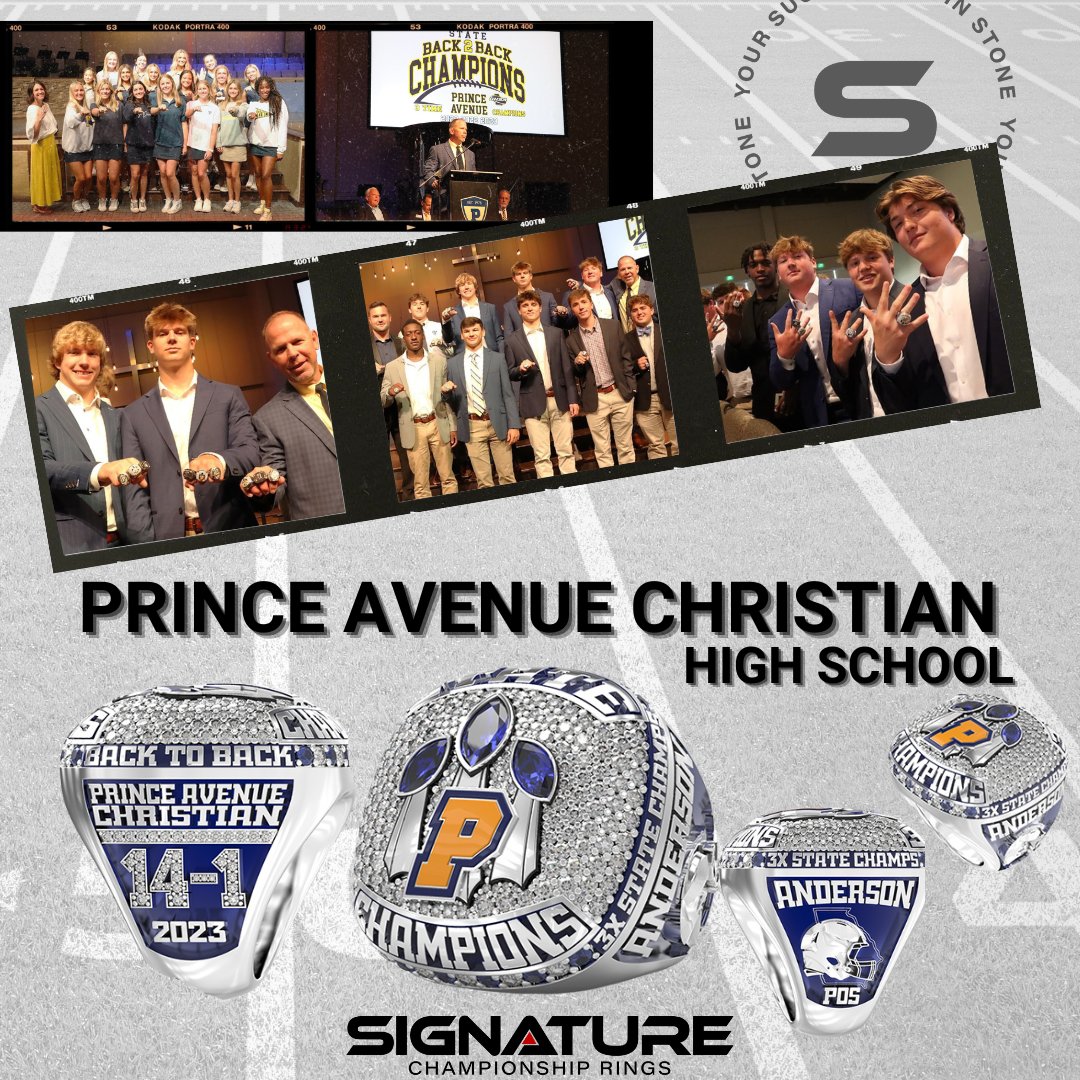 Congratulations to Prince Ave Christian High School for their 3rd consecutive State Championship! What an incredible achievement for the team, cheerleaders and school! 🏀🏈⚽ Thank you for allowing us to celebrate this amazing accomplishment with you! #RingSZN #ChampionshipRings