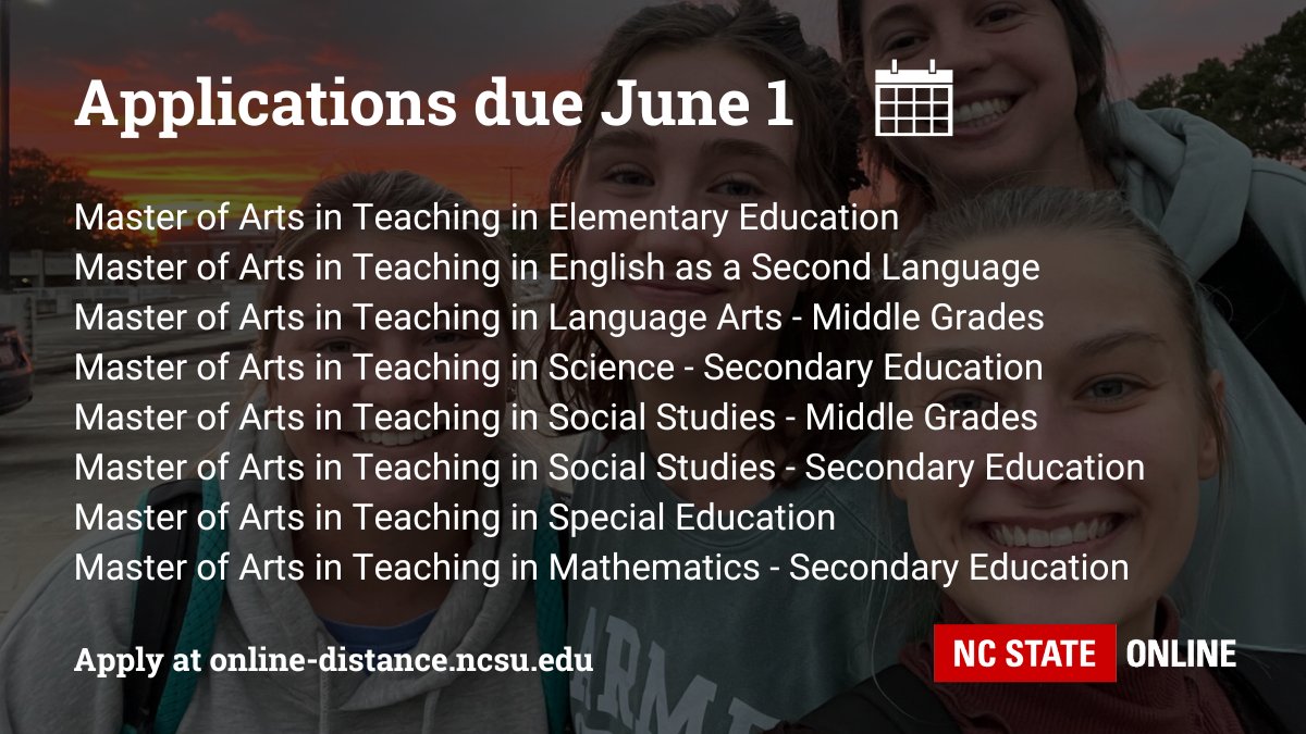 Inspired by the recent spring NC State College of Education graduates? We are too! If you're on the fence about any of these online grad programs for teachers, the fall application deadline is just weeks away. @NCStateCED