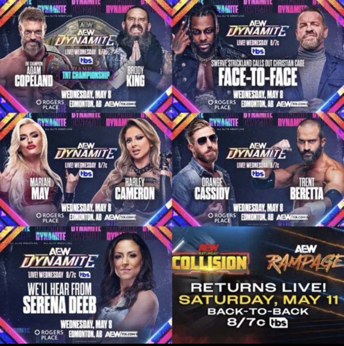 You've waited for OC/Beretta for YEARS.

You told me no one deserves it more than Swerve and Christian.

You told me Brody needs his moment.

You told me Deeb might be the best female wrestler.

You told me Harley and Mariah have the skills to be the future.

What a shit card.