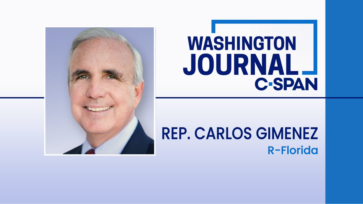 THURS| Rep. Carlos Gimenez (R-FL, @RepCarlos) a member of the Armed Services Committee, the Israel-Gaza conflict, House GOP leadership issues, and congressional news of the day. Watch live at 8:30am ET!