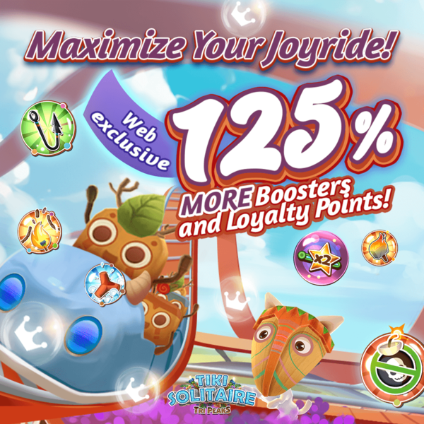 TriPeaksApp's tweet photo. 🎢A rollercoaster of delights!🎢 Get 125% MORE Boosters and Loyalty Points, NOW, only on the 🌐Website🌐: https://t.co/FSMfWCCQXL https://t.co/GotQkNy7lE