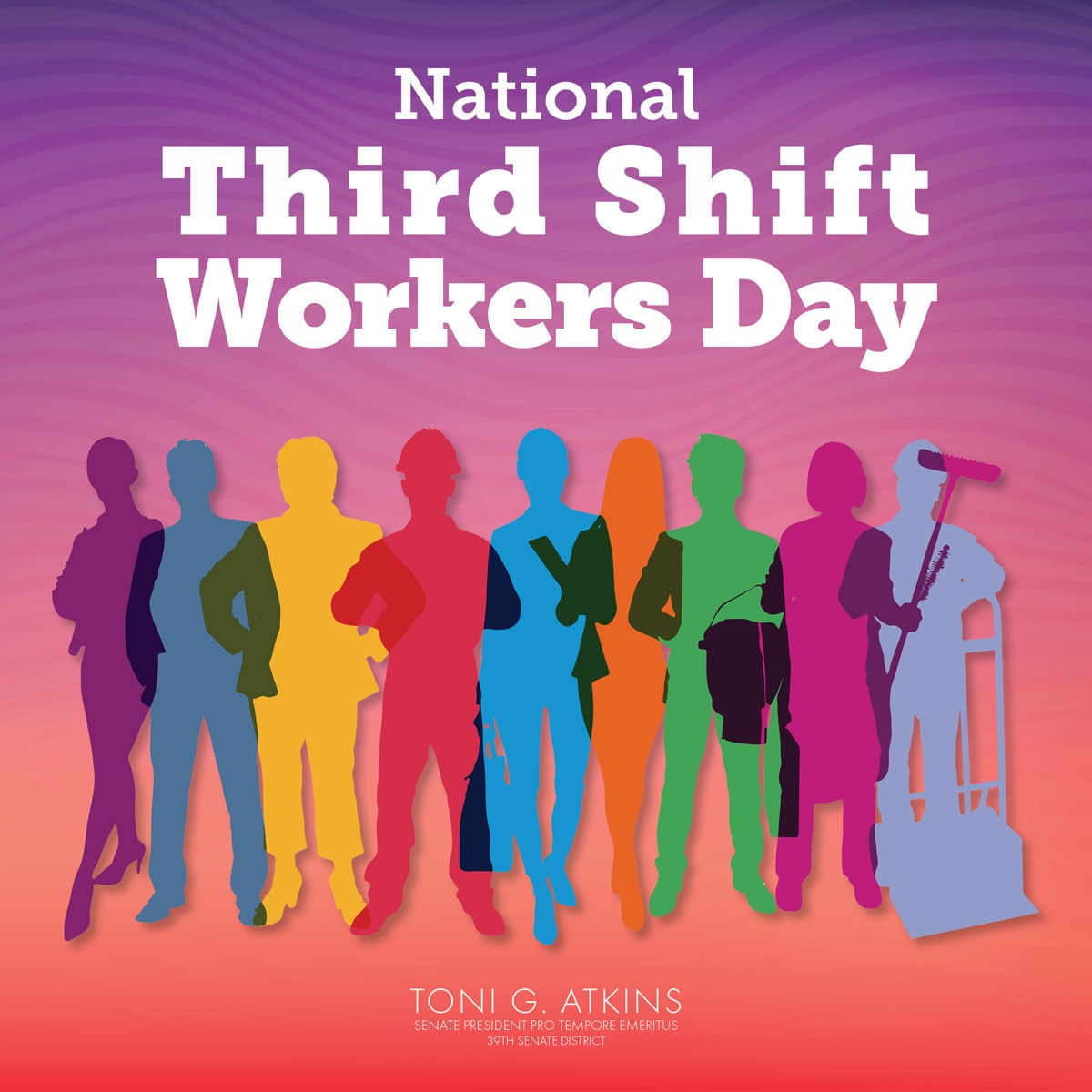 On #ThirdShiftWorkersDay, I’m grateful to the workers who keep our communities and businesses running and respond to emergencies while most of the world is asleep. Working nights can be difficult, but the work is essential. Thank you, third shift workers!