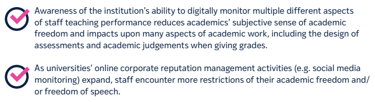Two University of Lincoln colleagues (including @ChavanKissoon) have authored this important report for @ucu on 'Academic Freedom in the Digital University.' Some sobering findings ucu.org.uk/media/14406/Ac…