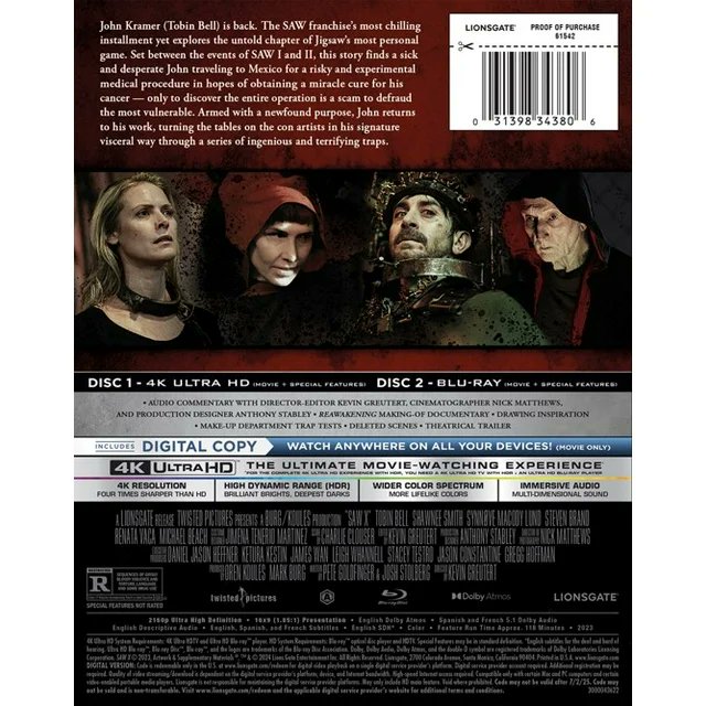 sawspace's tweet photo. Keep your EYES peeled for this one...

The @Walmart exclusive 4K+Blu-Ray 2-disc Steelbook of #SawX is due for release 13th May 2024 and comes with new artwork.

You can purchase in store or online here: https://t.co/ejaVzYYovG https://t.co/2YE81dAE0U