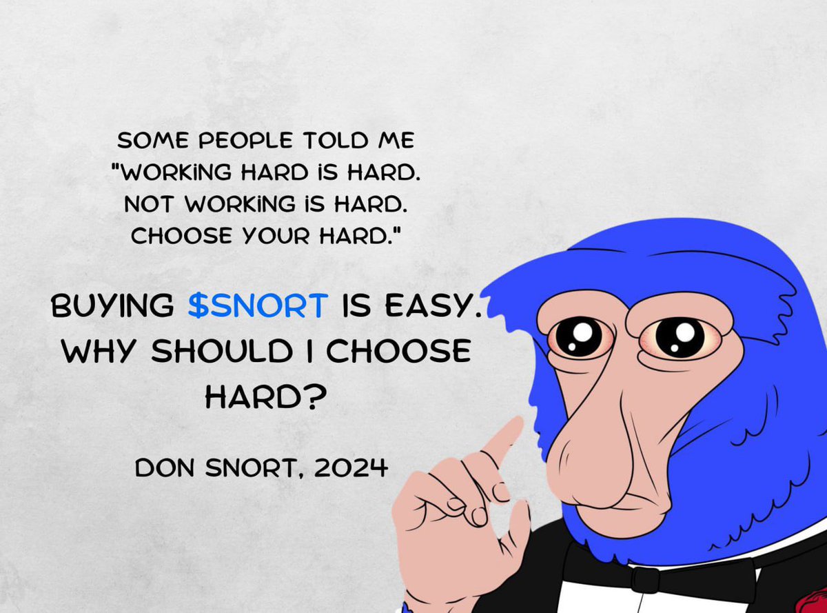@SharkyCoins Yes, $SNORT holders do the blue magic 
#BaseMemeCoin #base @SNORTwtf