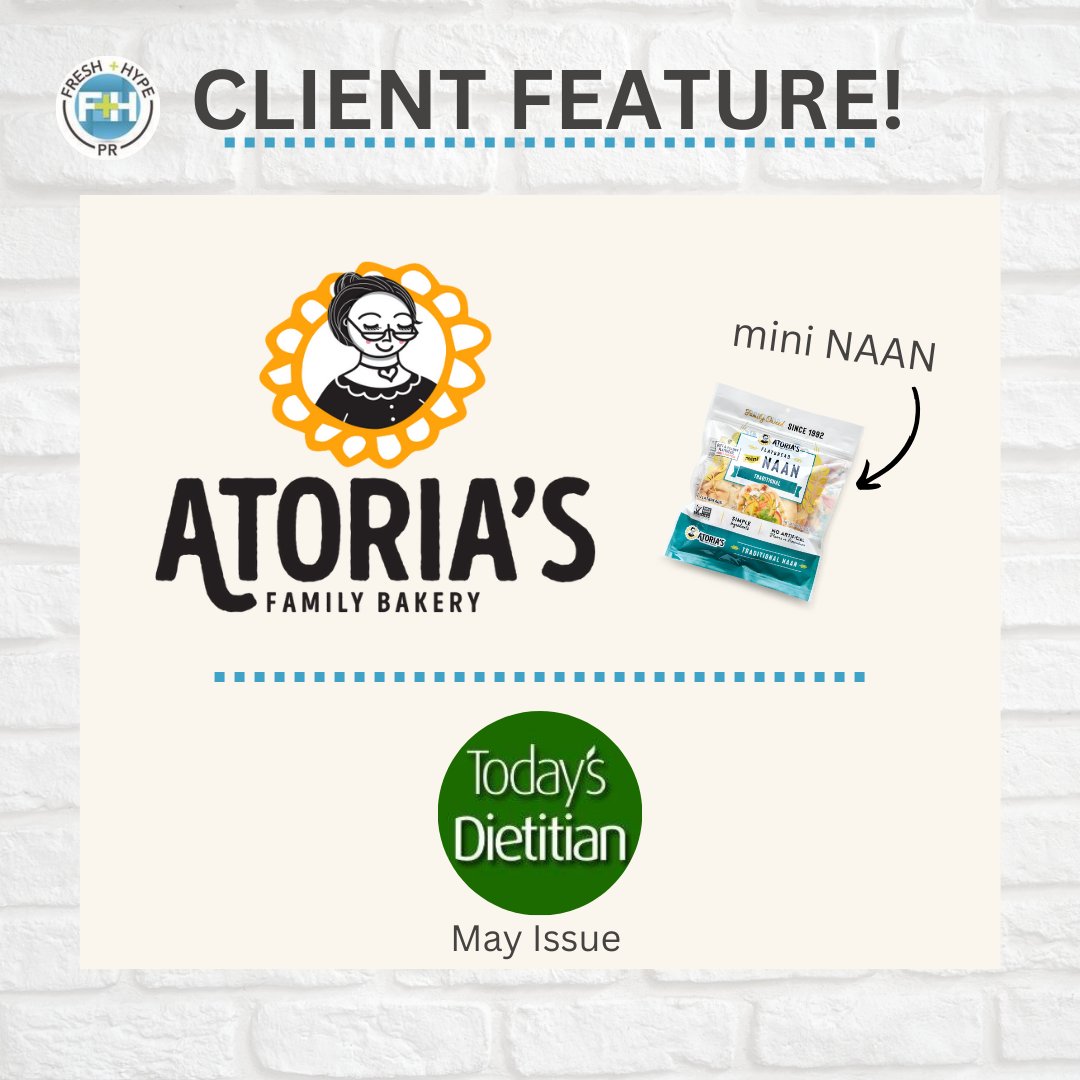 Congratulations to @AtoriasBakery! Our team is excited to share that their Mini Naan was featured in the May 2024 issue of @TodaysDietitian Magazine!

#publicrelations #pragency #digitalmarketing #publicrelationsagency #publicity #publicist #communication #prtips #smallbusiness