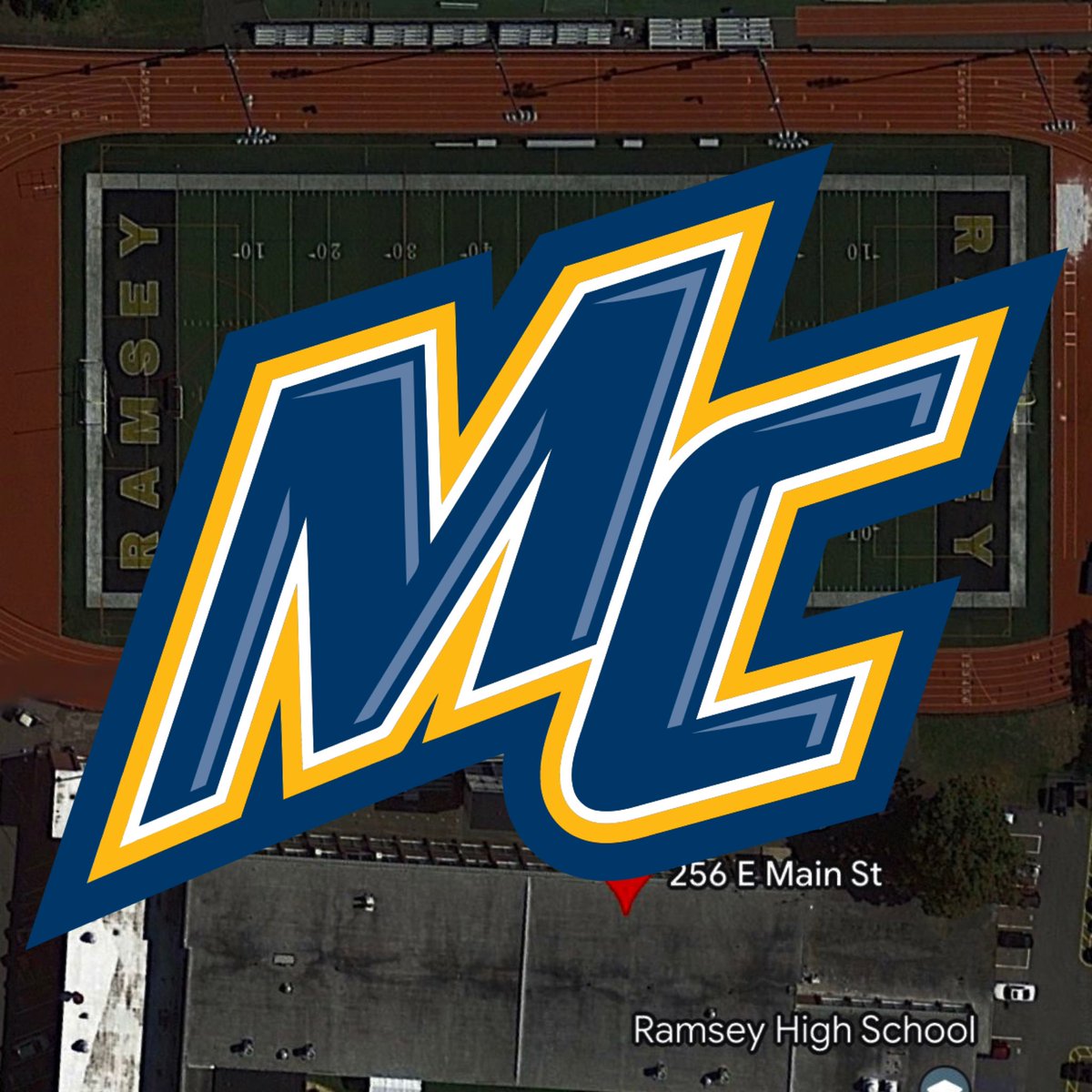 Thanks to @CoachGennettiMC & @Merrimack_FB for stopping by our workout at Ramsey HS this morning and evaluating our athletes! #GoMack #MackTough