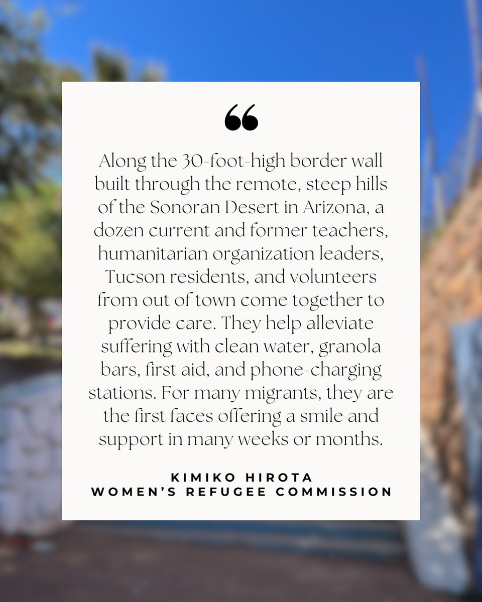 Recently @wrcommission’s @KimikoHirota met with people seeking safety at shelters and on the streets in northern Mexico. “Every time I visit the US-Mexico border, I feel two very different emotions: horror and gratitude,” she writes in a new post: womensrefugeecommission.org/blog/horror-an…