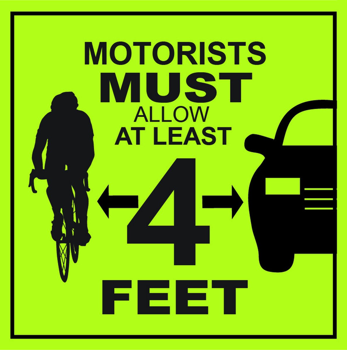 Drivers, make room for cyclists! 🚴 It’s the law! When you pass a bicycle, you must give them four feet of space and may cross the double yellow line to do so when safe. Visit bit.ly/PennDOTBicycle… to learn more about bike safety laws. #BikeSafetyMonth