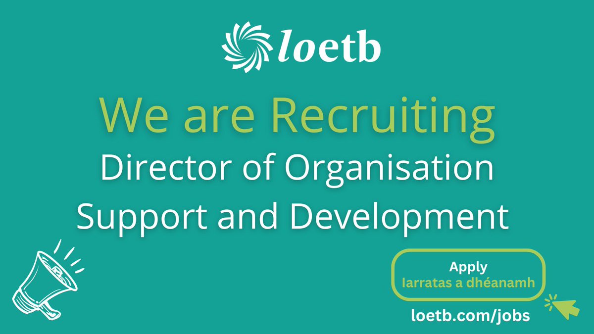 #LOETB invites applications from suitably qualified persons for the following post: Director of Organisation Support and Development Applications in respect of the above post must be made on the appropriate application form which is available at loetb.com/job