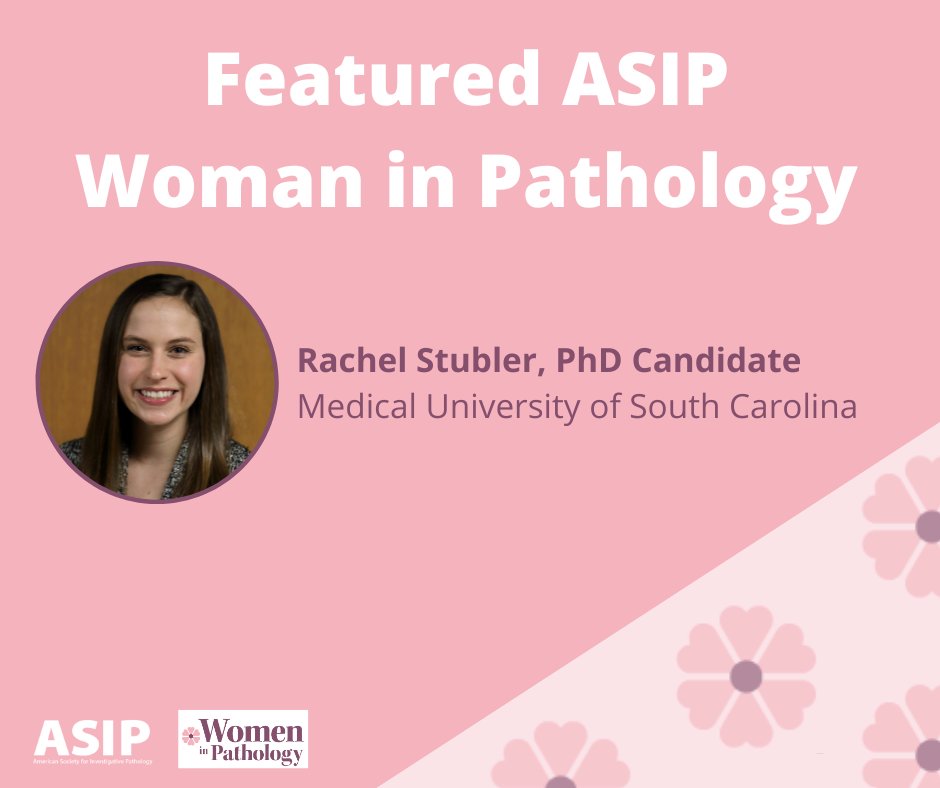 Meet ASIP #member and today's featured #WomanInPathology Rachel Stubler! Rachel is a third-year PhD candidate at @medunivsc. She attended #SLC2023 where she gave her first research talk and received a @histochemnews Trainee Travel Award. Read her full bio loom.ly/C-dgWaU