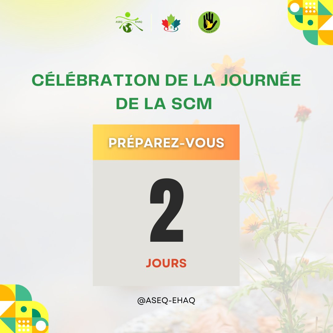 ⏳Dans seulement 2 jours 🗓️ 🌟🌼 Célébrez avec nous la Journée de la Sensibilité Chimique Multiple : Illuminer l'équité, l'inclusion et l'accessibilité 🌼🌟 🔗 Réservez votre place : us02web.zoom.us/meeting/regist… #JournéeSCM #ÉquitéInclusion #SensibilisationSCM #ÉquitéSanté