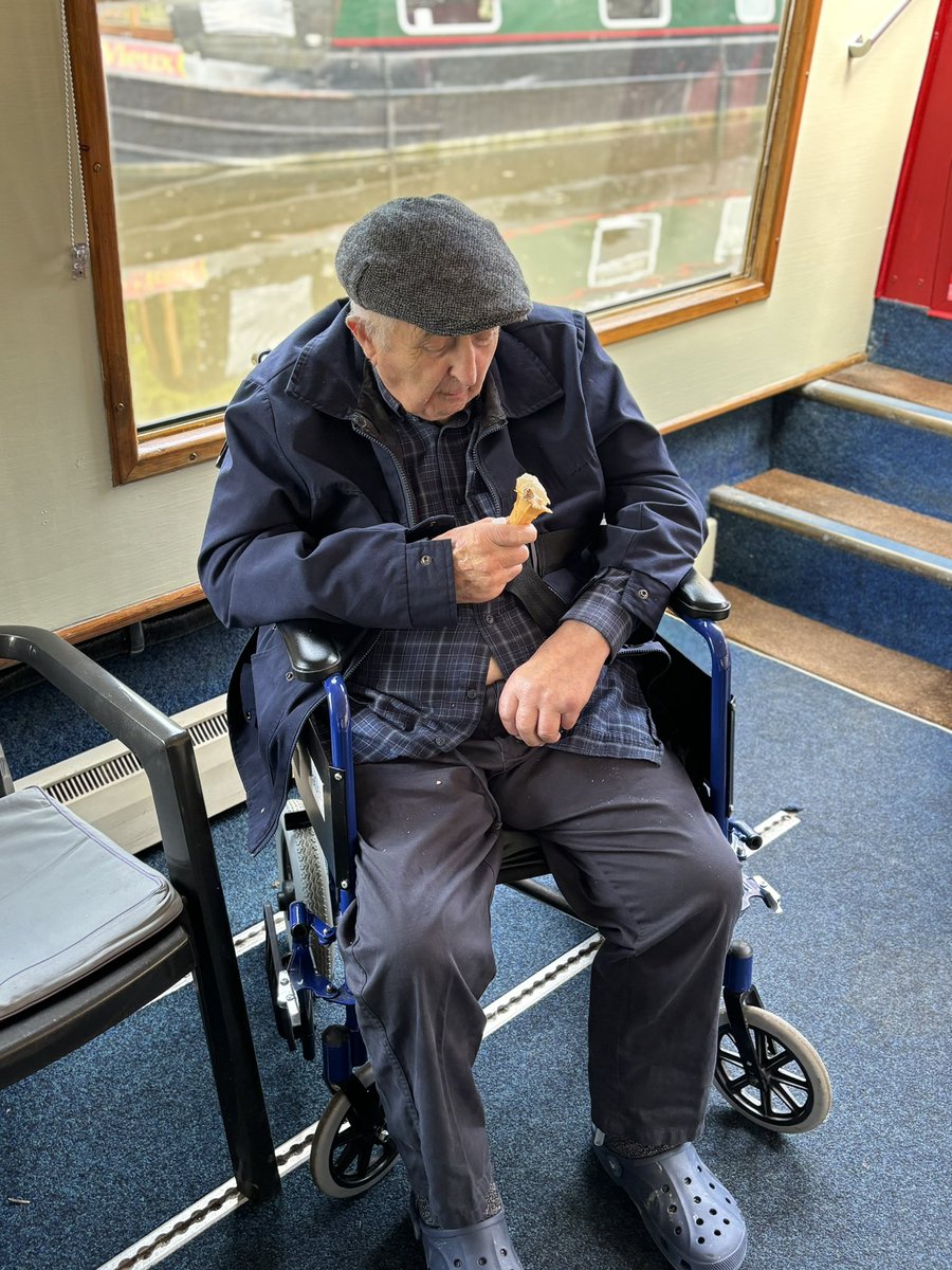 ￼Courtesy of our staff, we went out on our  canal boat trip 🙂 we had Fish &amp; chips plus  ice cream. Thank you too Spirit Endevour making it a lovely day. #sunshine