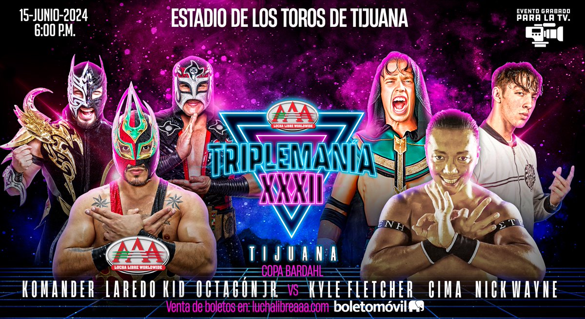La COPA BARDAHL presenta un nuevo formato para #TriplemaniaXXXII Tijuana: Equipo @luchalibreaaa Vs Equipo Resto del Mundo 15 de junio, Estadio de los @TorosDeTijuana Boletos en @boletomovil