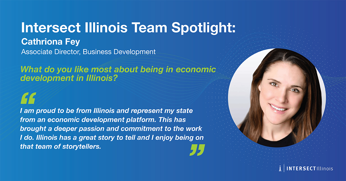 Happy #EconDevWeek. We're celebrating by spotlighting our Business Development team.

✨ Cathriona Fey ✨ is our Associate Director of BD. From helping plan #EVDayIL to showcasing #Illinois' tech advantages at #CES2024, Cathriona is a passionate advocate for her home state.