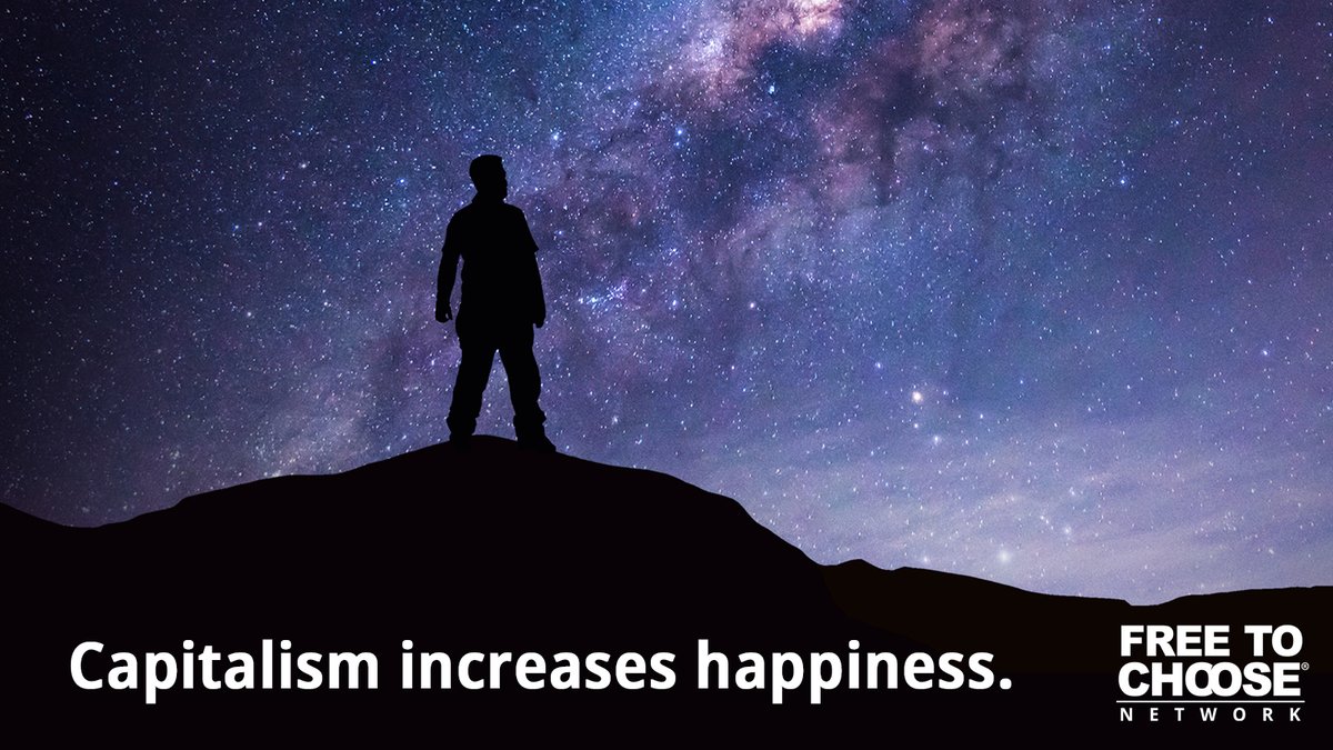 #Capitalism increases happiness. When people are free to choose what to buy and sell, satisfaction increases. But it's not just about entrepreneurs and consumers - workers thrive, too. More businesses = more jobs = more chances for purposeful work. freetochoosenetwork.org/capitalism/