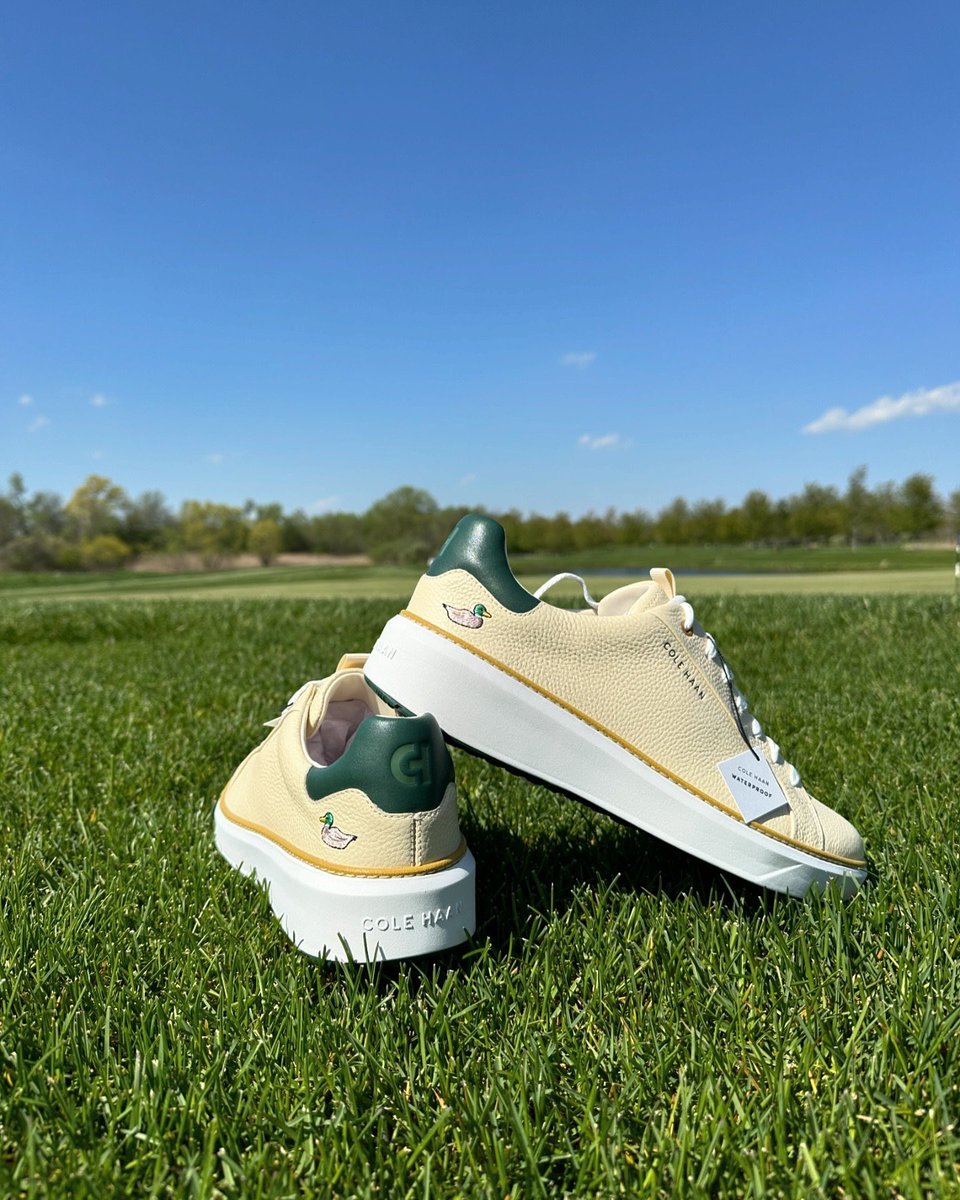 Wear It Wednesday! 
Stop by the Golf Shop to pick up these limited edition Cole Haan GrandPrø Topspin Golf Waterproof Leather Shoes. Featuring an embroidered mallard duck that hearkens back to their design heritage 🦆

#colehaan #golfshoes #golfshop #proshop #golfproshop #njgolf